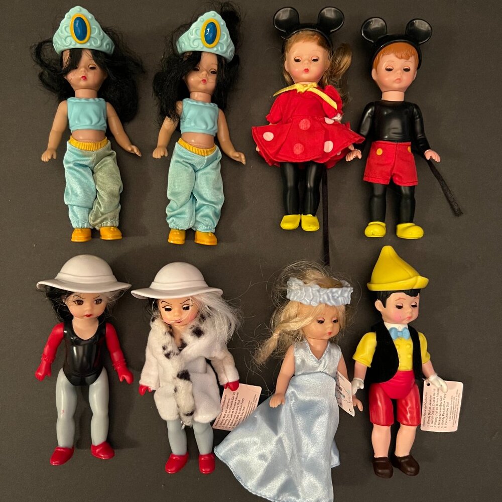 Tiny Madam Alexander Character Dolls Set - Blue, Red, Yellow, Black